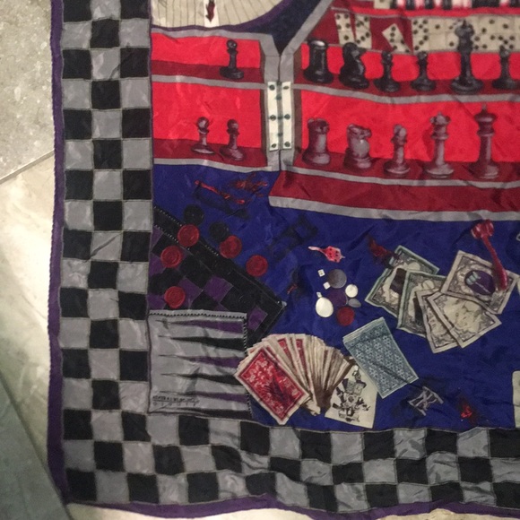 Oscar De La Renta Chess Board Scarf - Picture 4 of 6